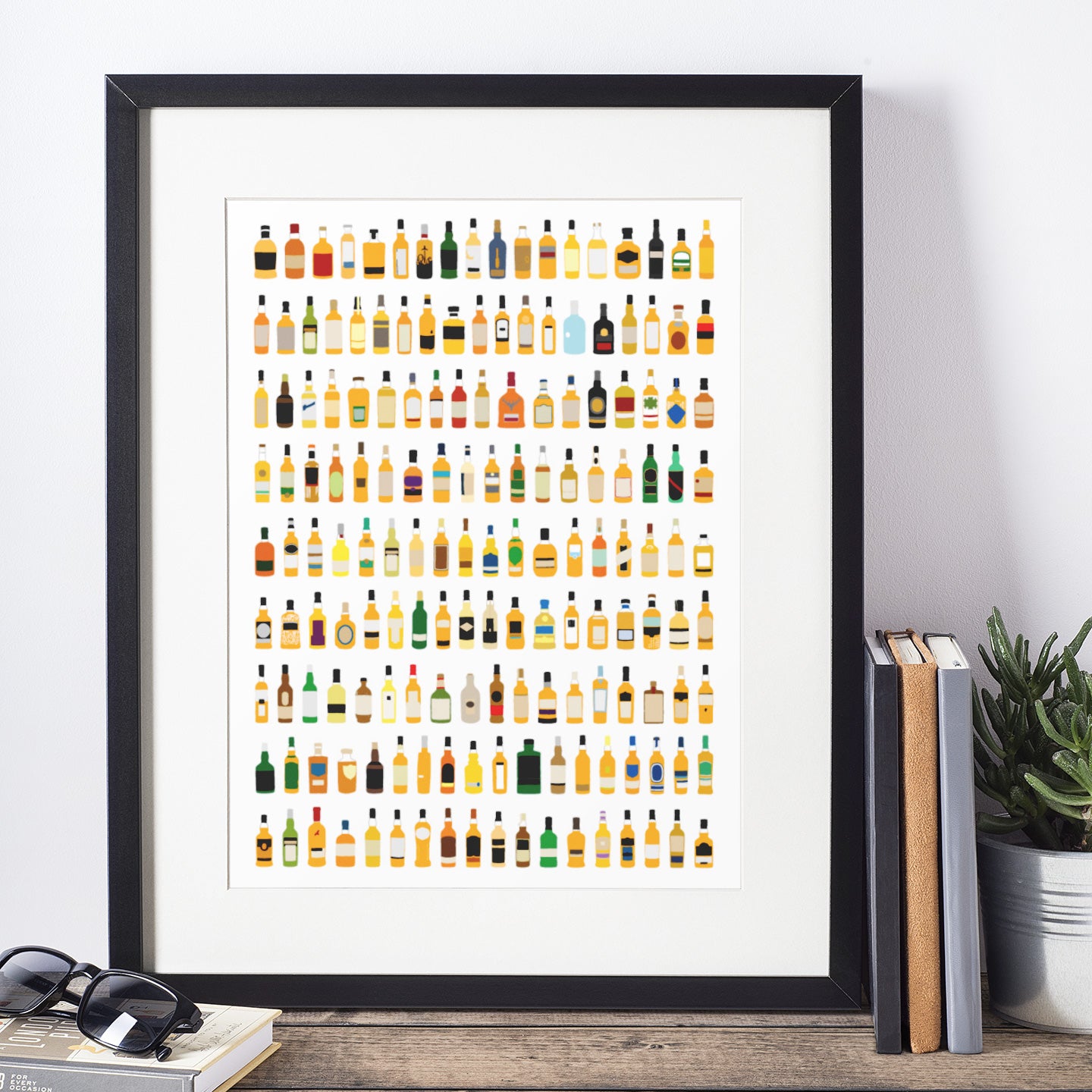 Whisky bottle art print every whisky bottle in scotland full colour