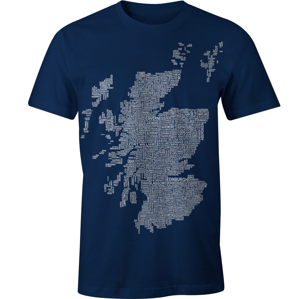 Scotland Map Names - Navy - Urban Pirate