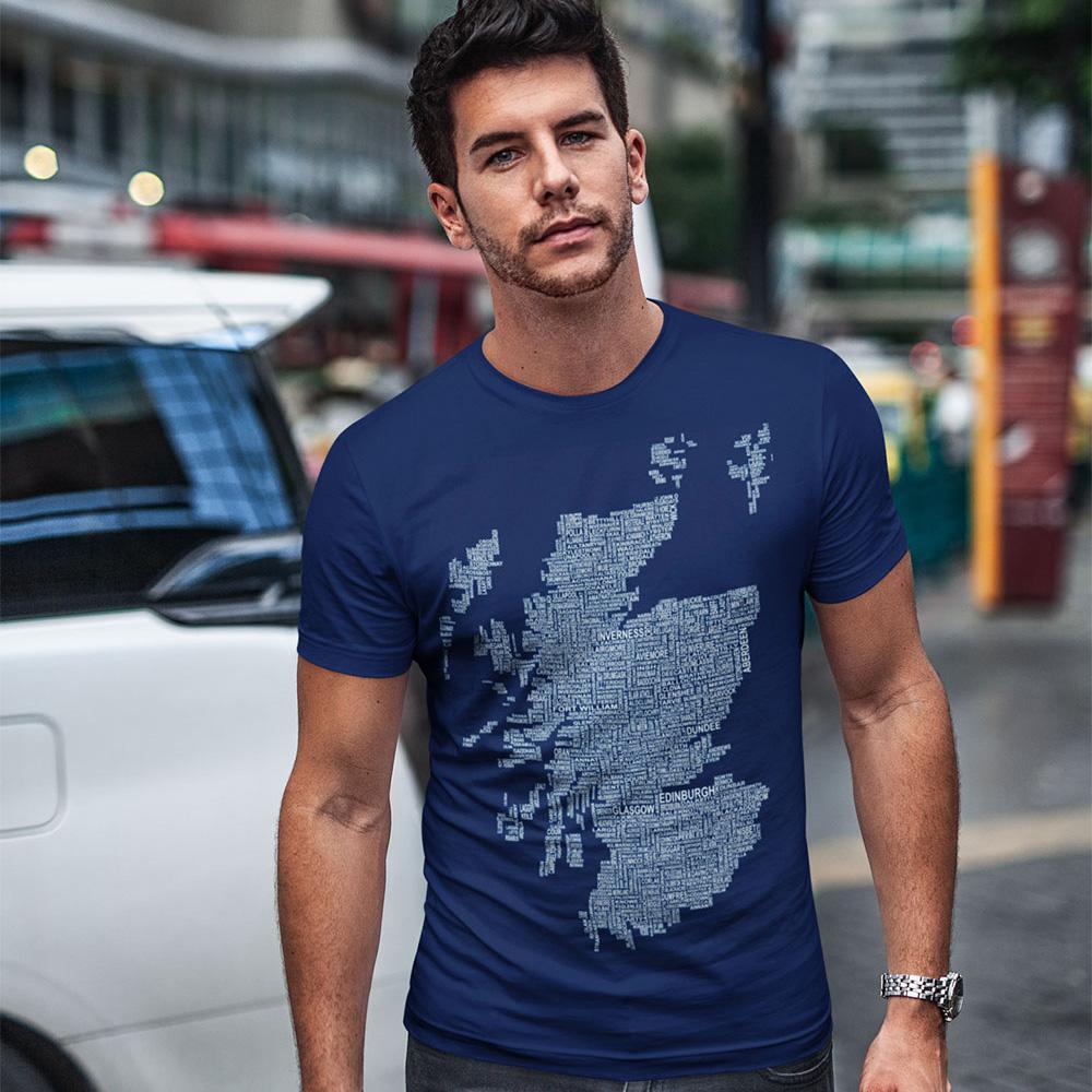 Scotland Map Names - Navy - Urban Pirate
