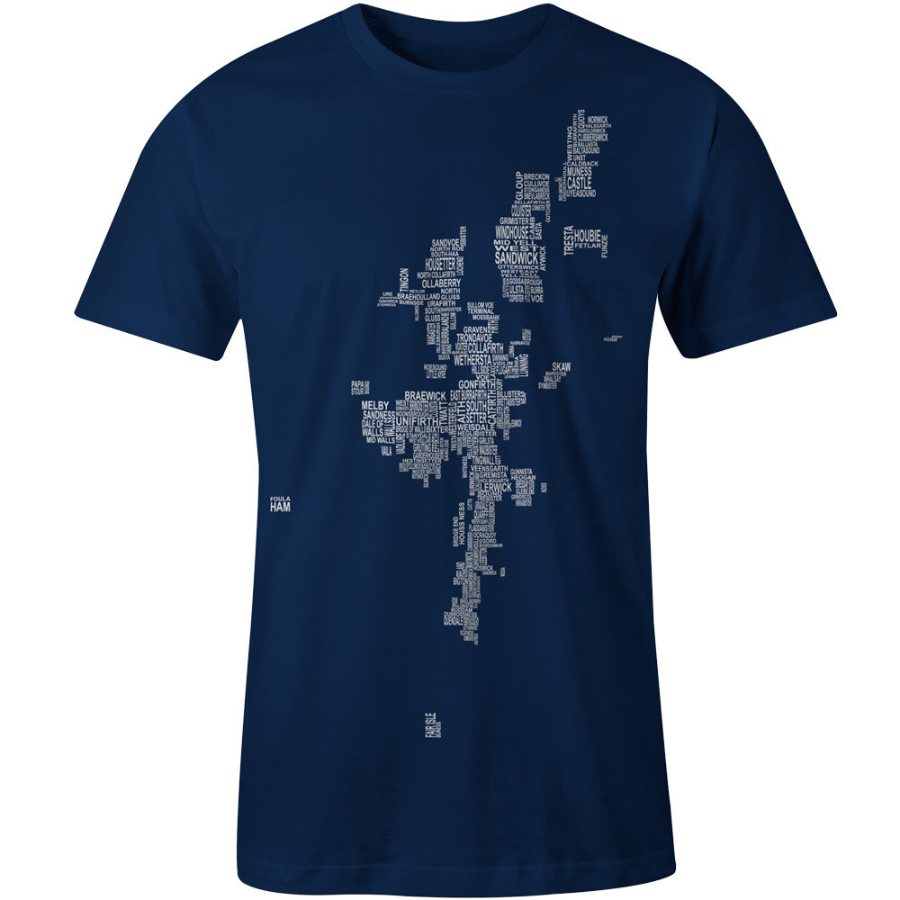 Shetland Map Names - Navy - Urban Pirate