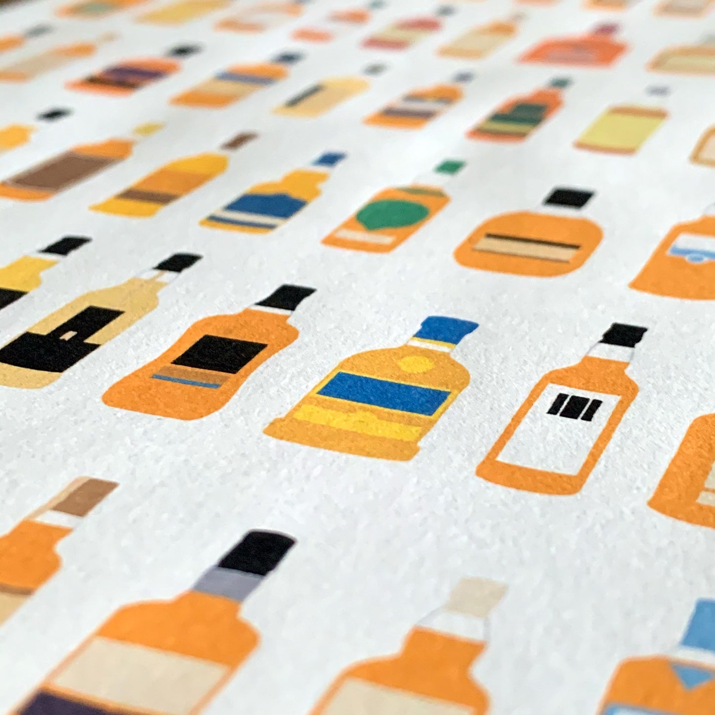 Whisky bottle art print every whisky bottle in scotland full colour close up
