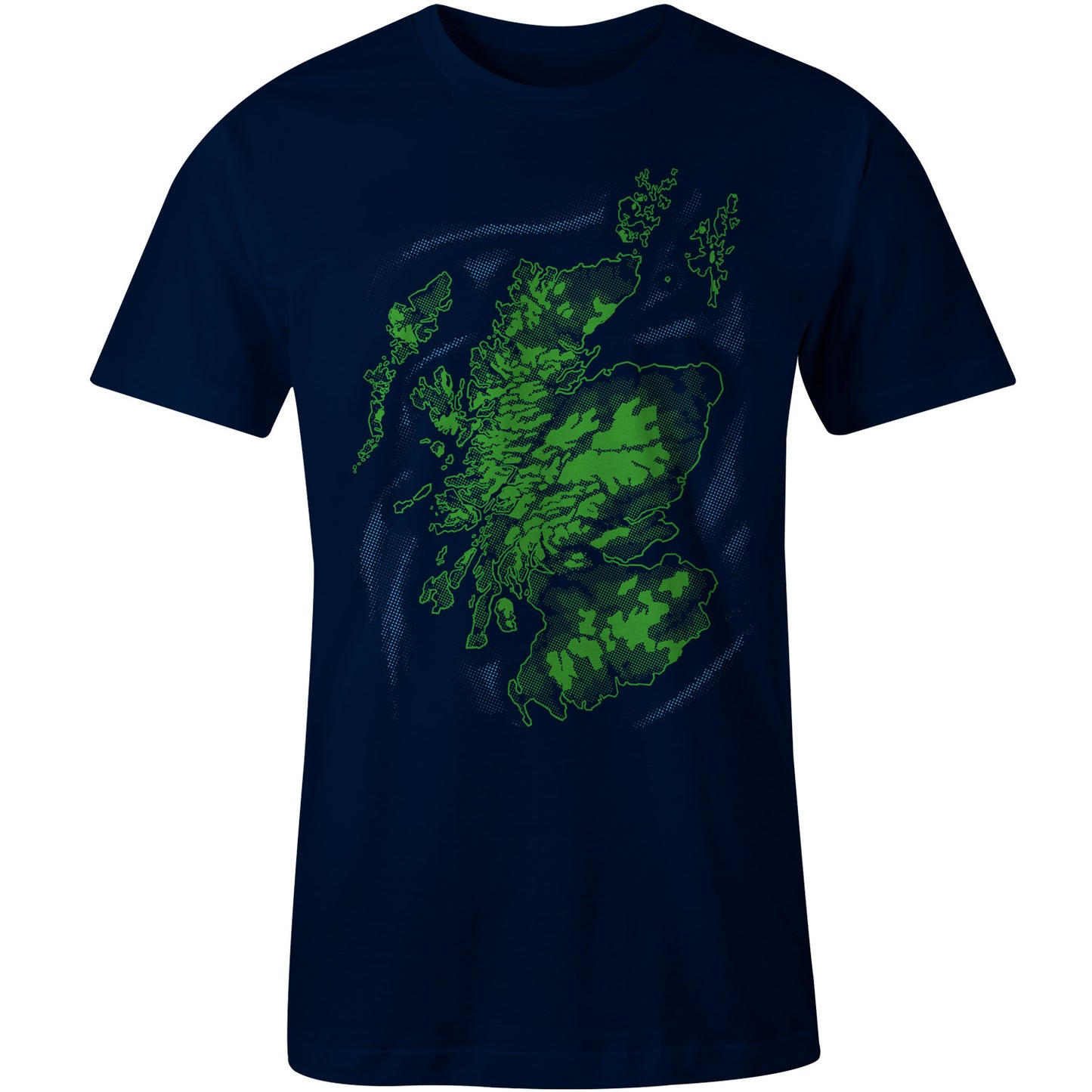 
                  
                    Halftone maps of Scotland design on a t-shirt
                  
                