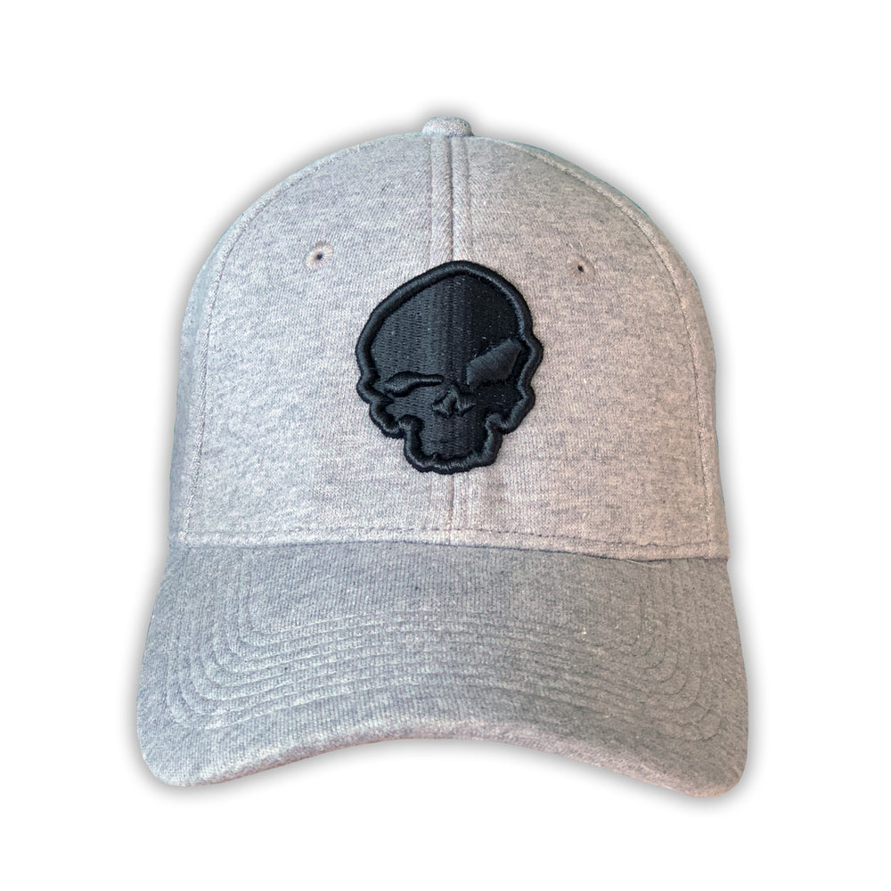 Grey baseball cap with the Pirate SKull 3D embroidered on the front