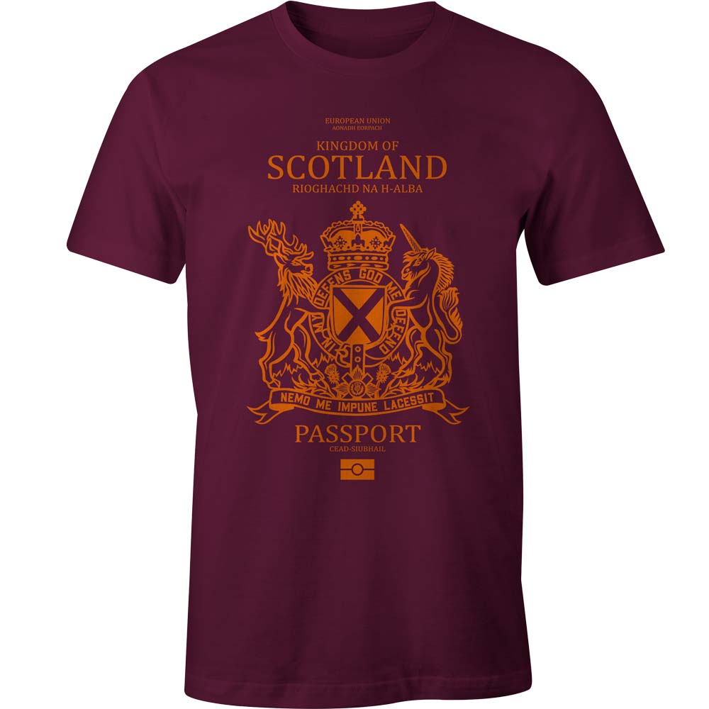 
                  
                    scottish passport burgundy tshirt design
                  
                